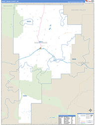 Sweet Grass County, MT Wall Map Zip Code Basic Style 2026